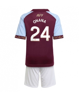 Billige Fotballdrakt Aston Villa Amadou Onana #24 Replika Hjemmedraktsett Barn 2025-26 Kortermet (med bukser)